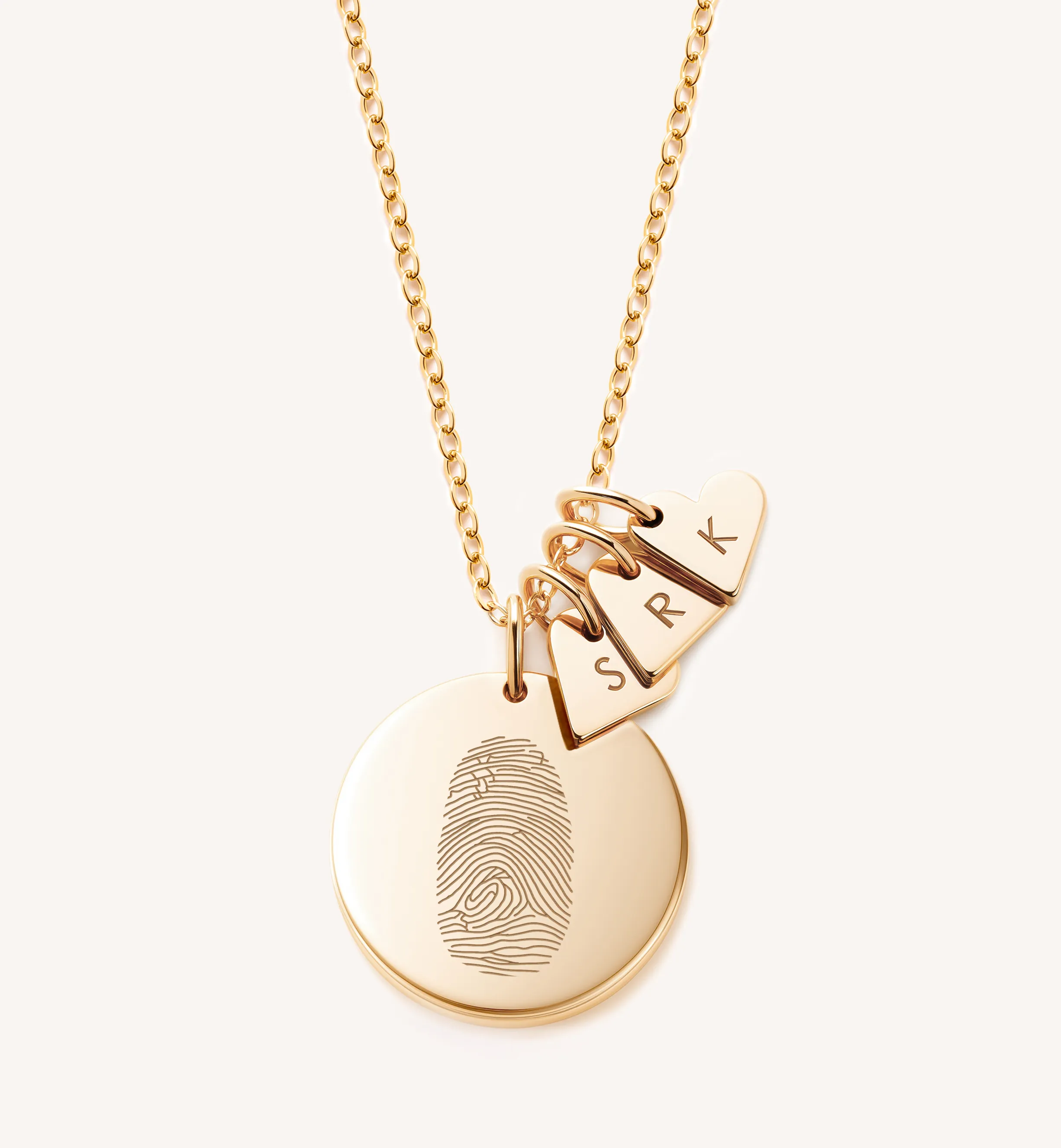 Yara Large Disk & Tiny Heart Necklace