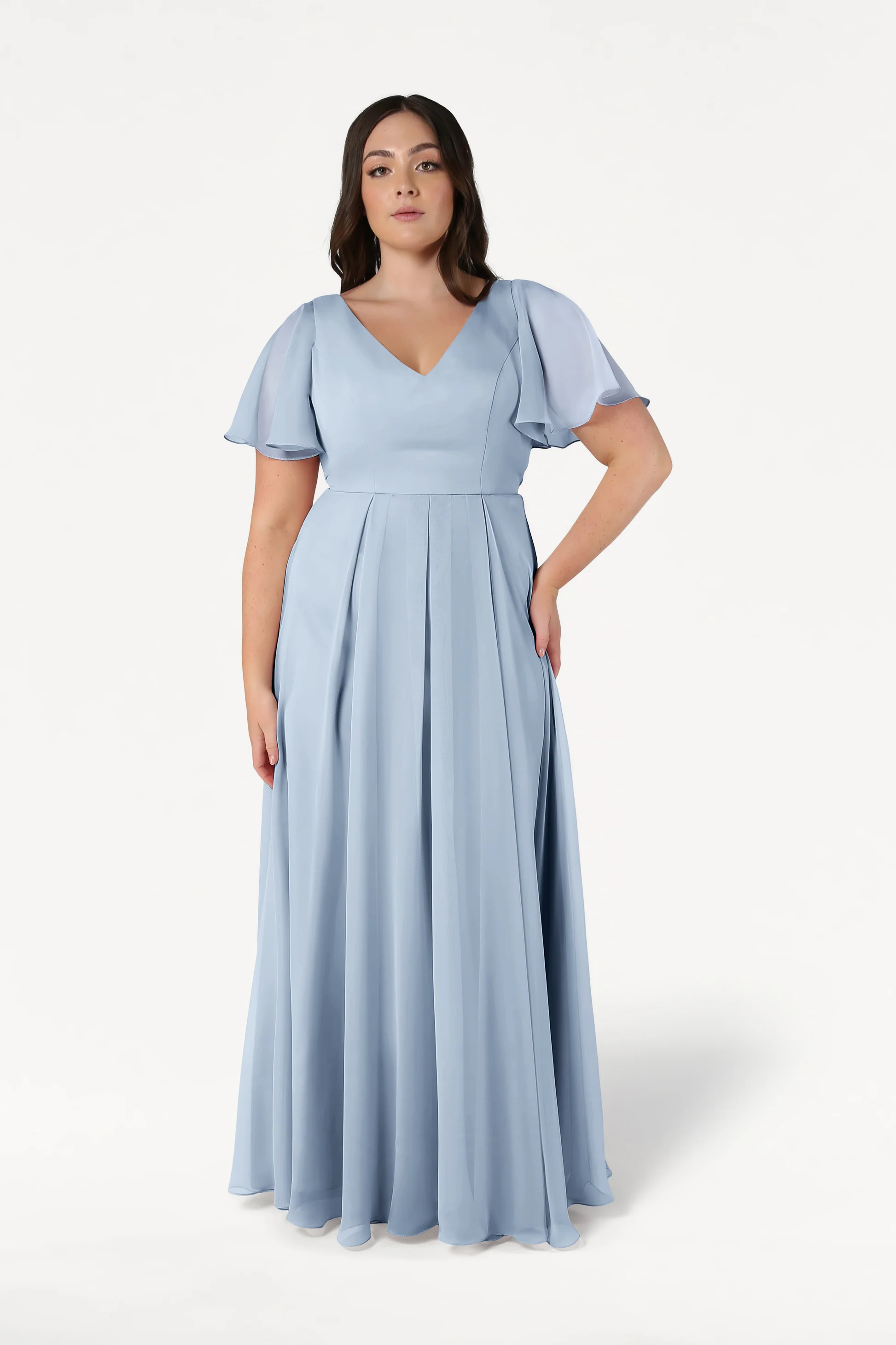 fitted lace wedding dress Halter Sleeveless Chiffon Plus Size Bridesmaid Dress main image 0